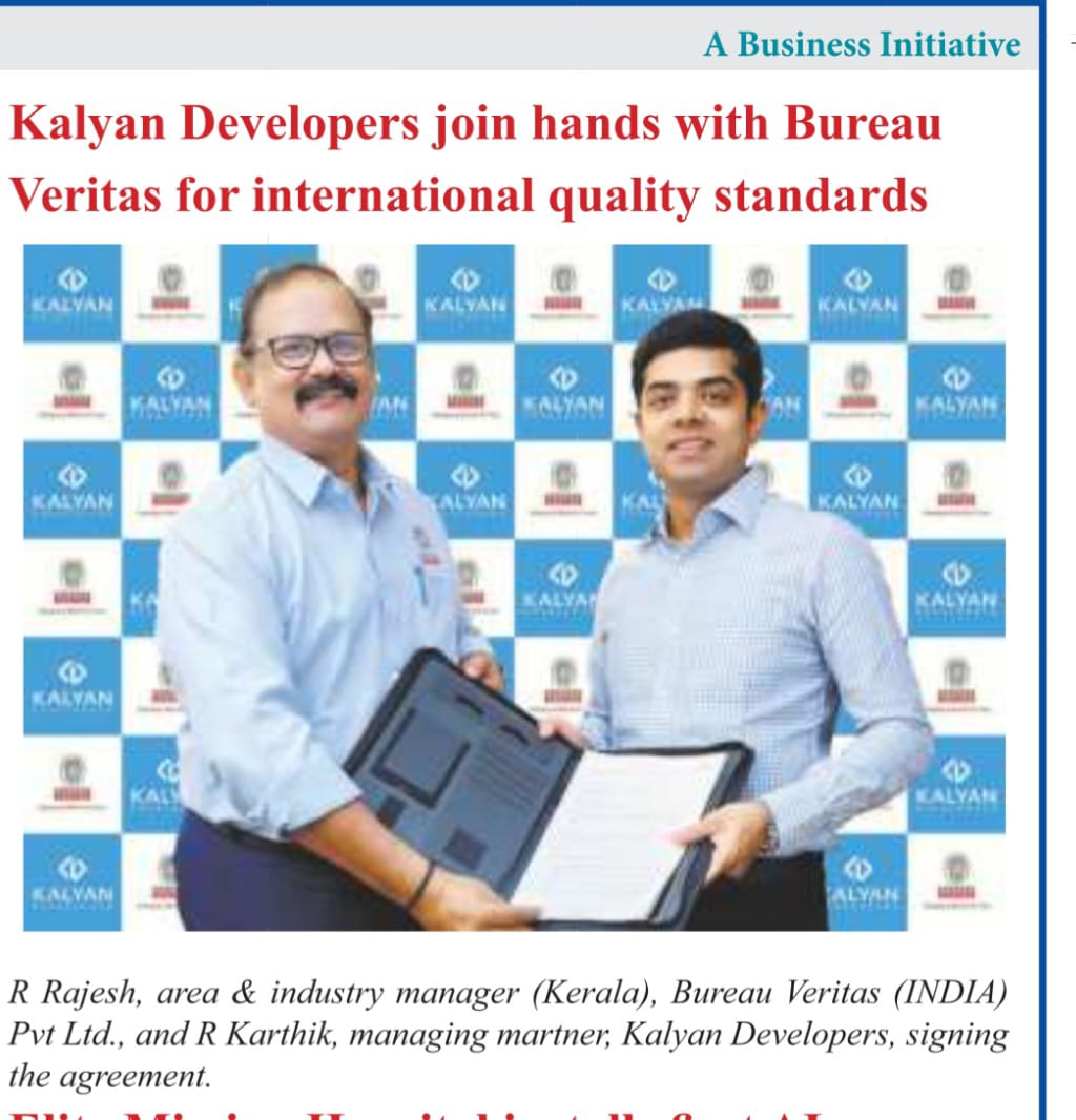 Kalyan Developers Join hands with Bureau Veritas For International Quality Standards